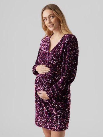 Vero Moda Maternity Koktejlové šaty 'Fame' – fialová: přední strana