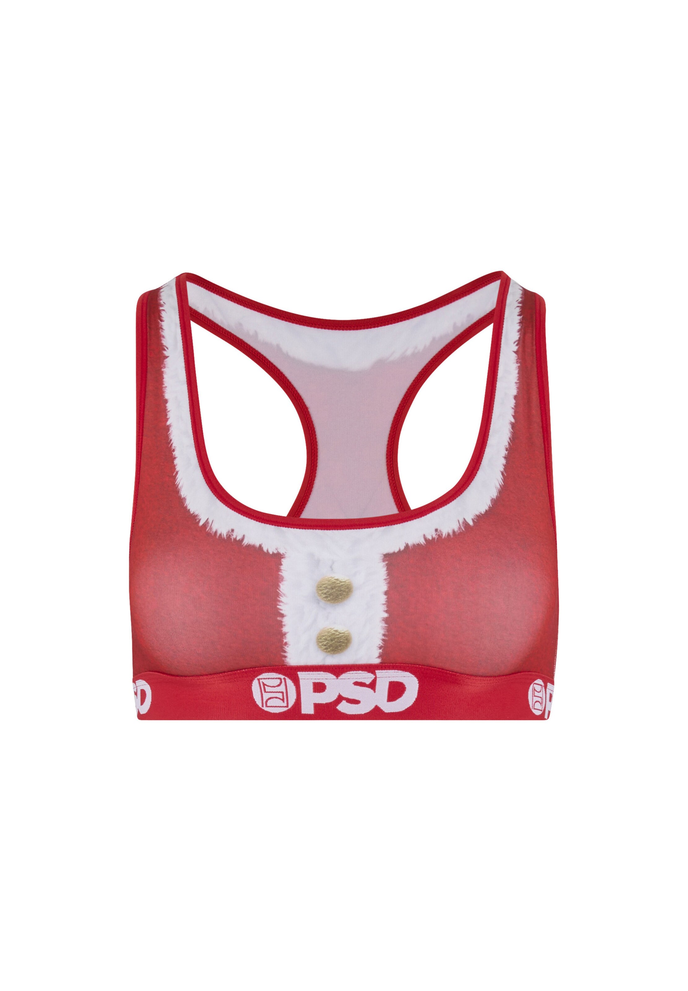 PSD Bralette Bra 'Santa Baby' in Red: front