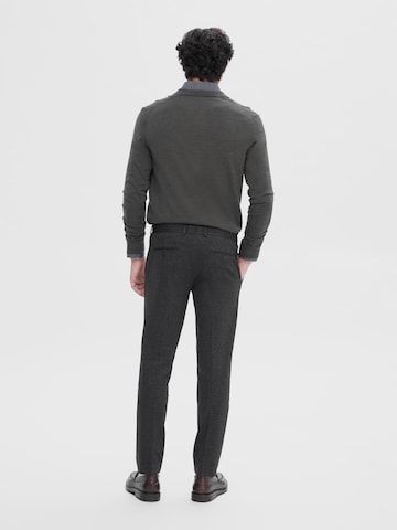 SELECTED HOMME Regular Trousers with creases 'AITOR' in Grey