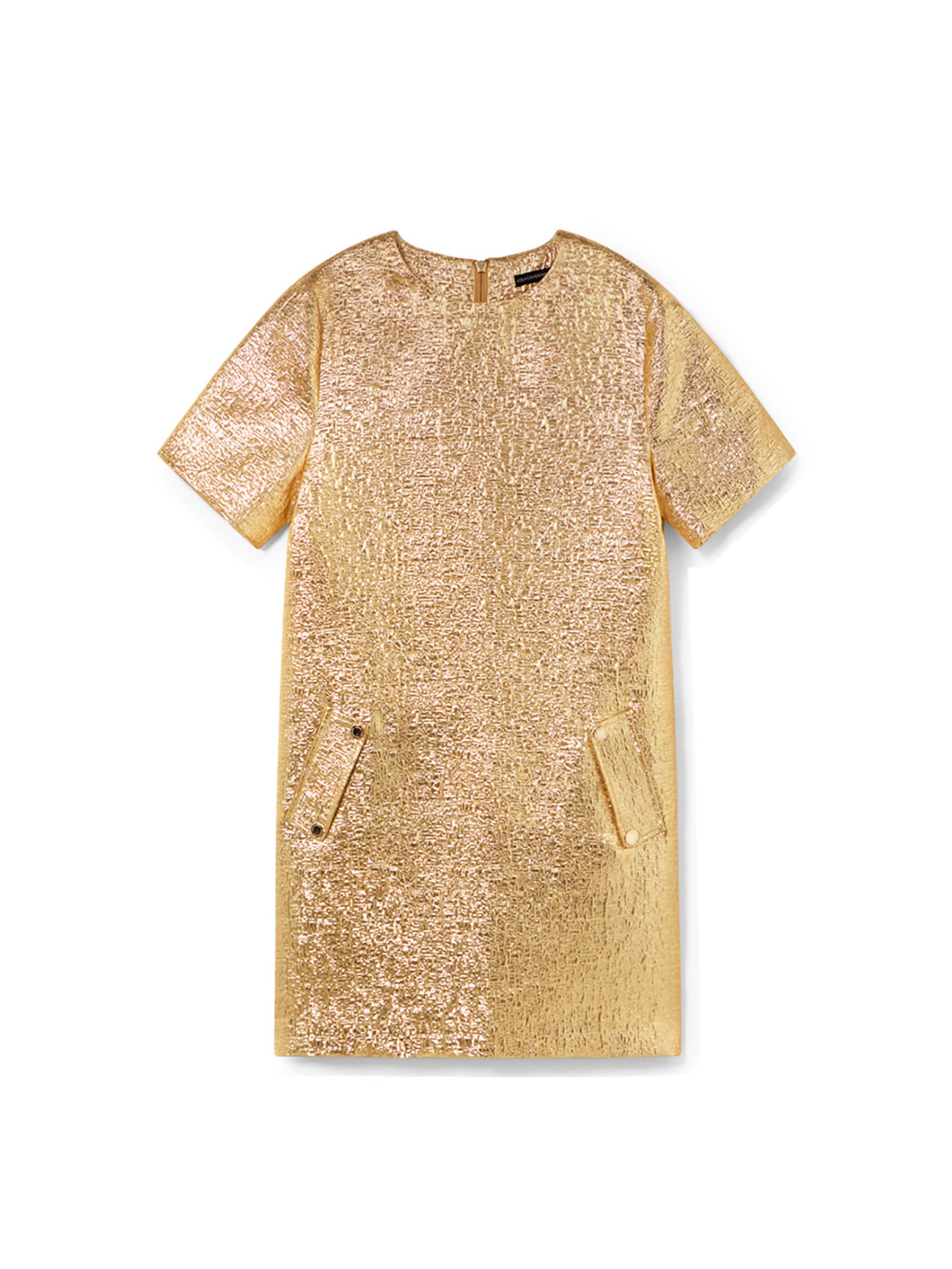 Lola Casademunt Рокля в злато: отпред