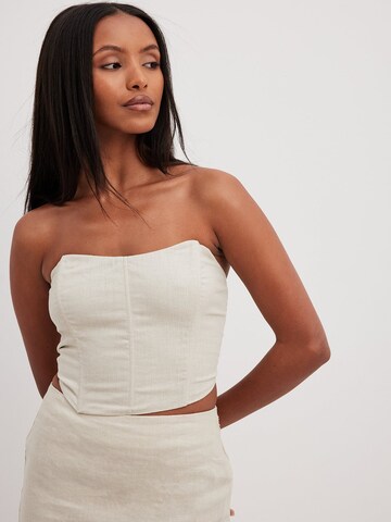 NA-KD Top in Beige: front