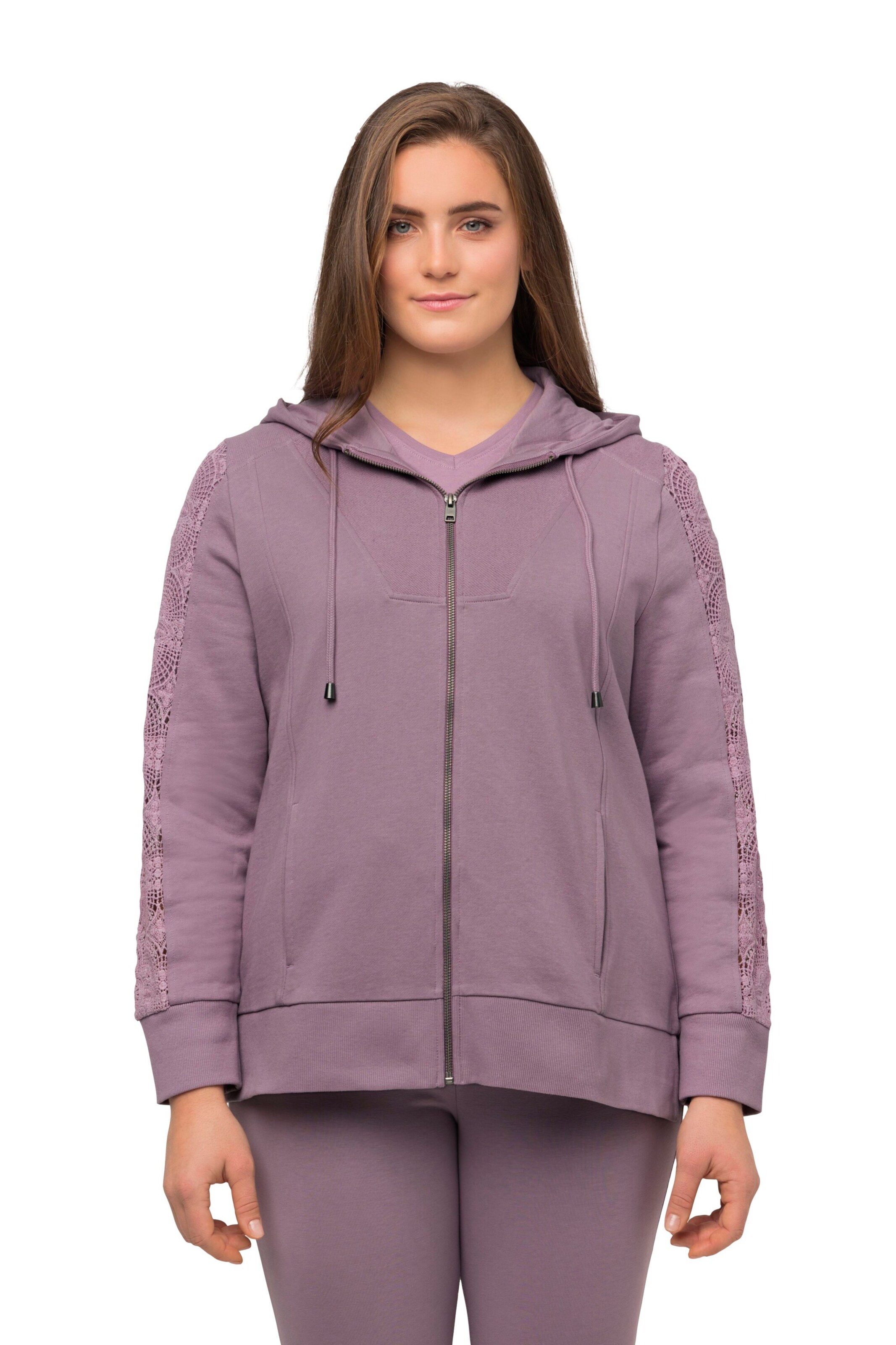 Ulla Popken Sweatvest in Lila: voorkant