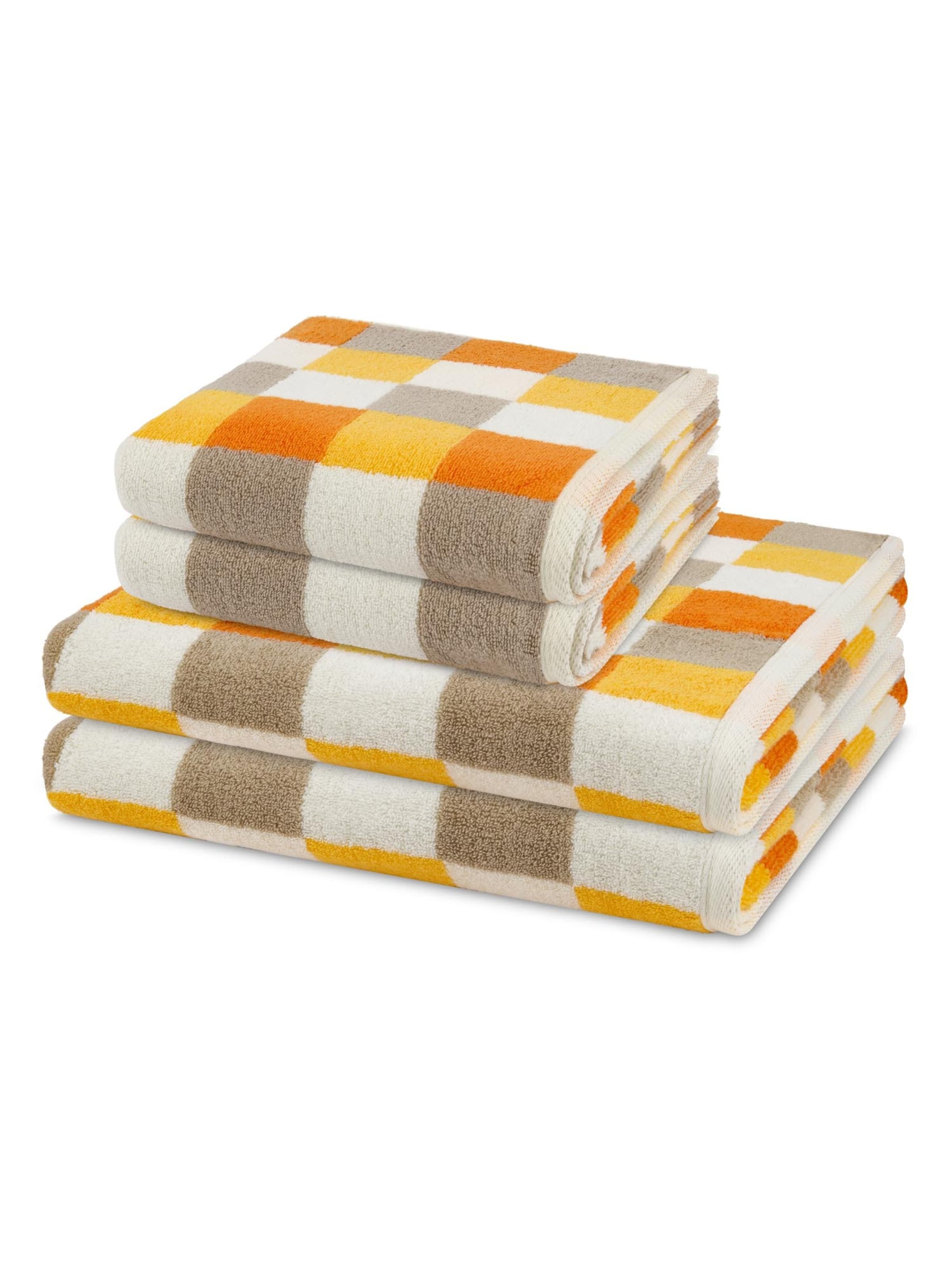 ROSS Towel 'Cashmere feeling Karo' in Orange: front