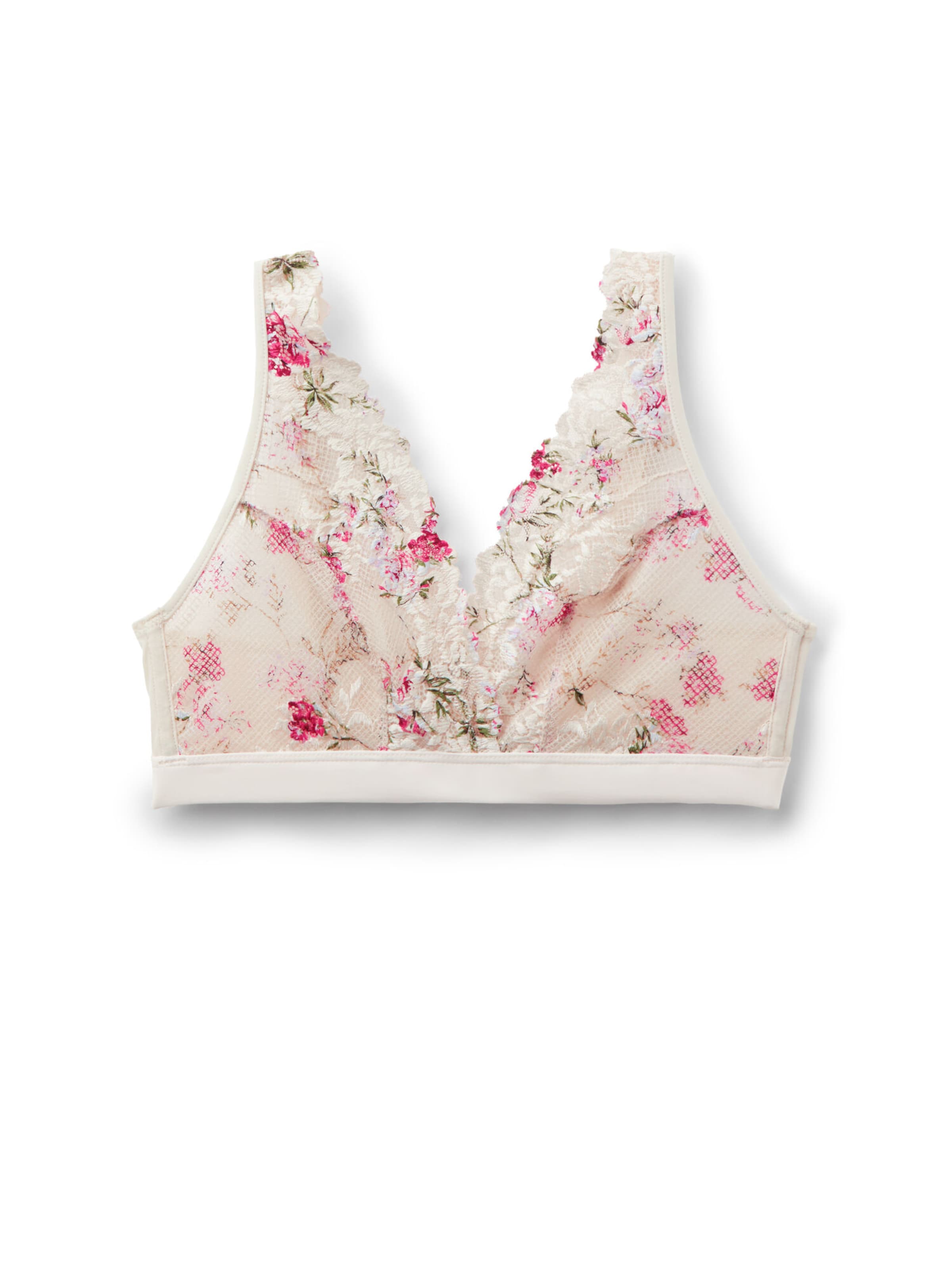 INTIMISSIMI Triangle Bra 'Pretty Flowers' in White: front