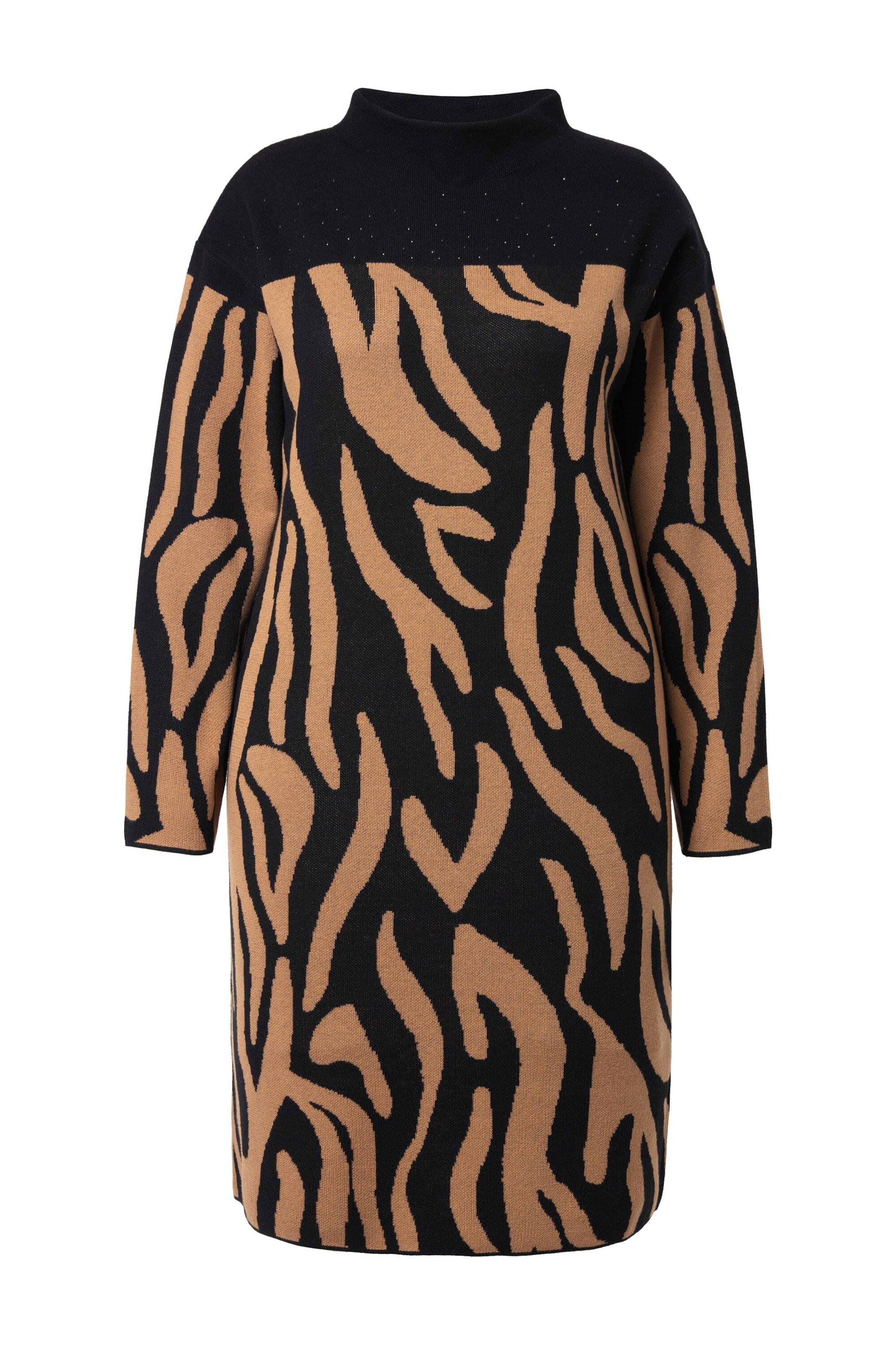 Ulla Popken Gebreide jurk in Bruin: voorkant