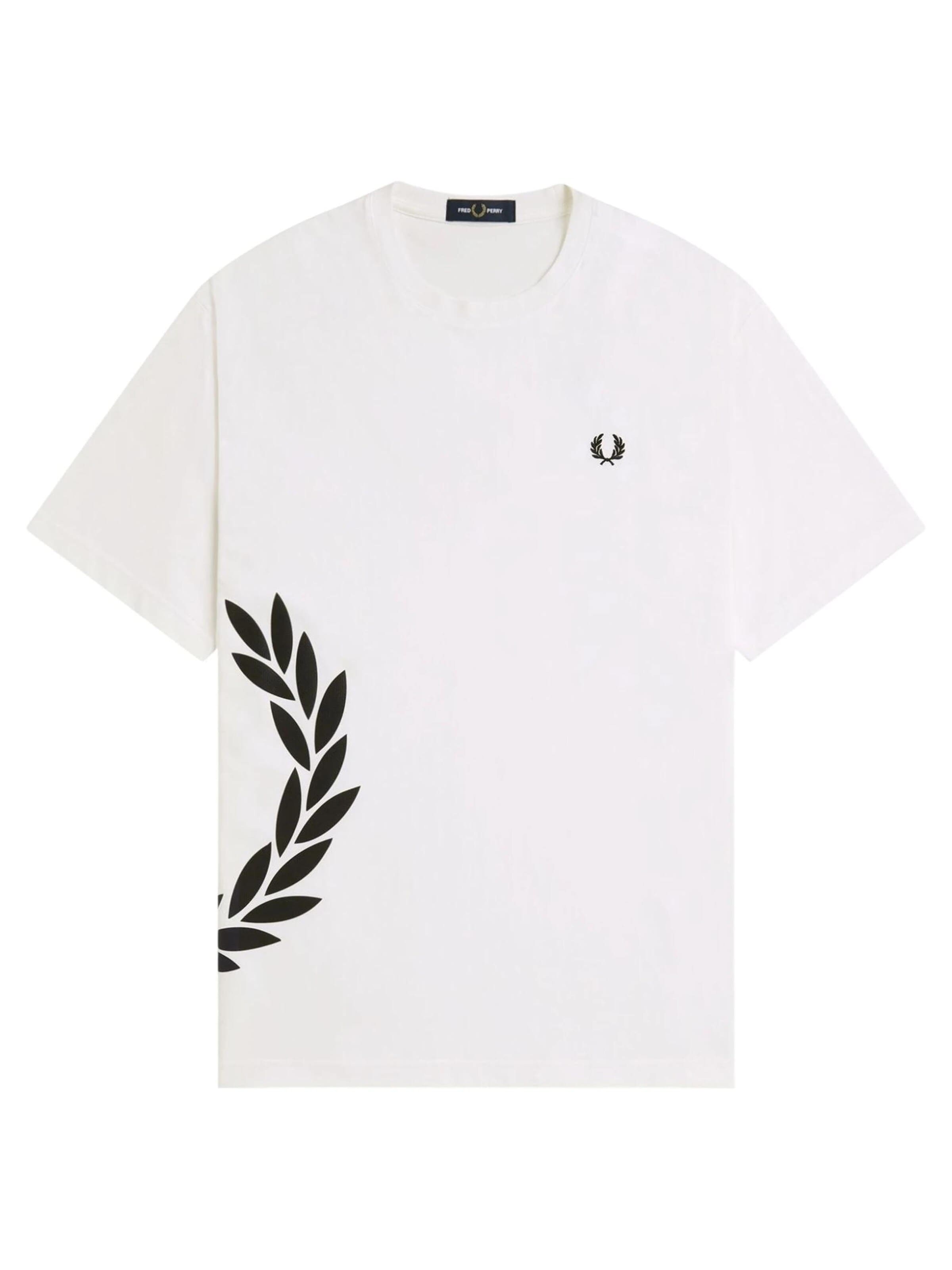 Maglietta 'Camiseta fred perry blanca textured laurel wreath tee' di Fred Perry in bianco