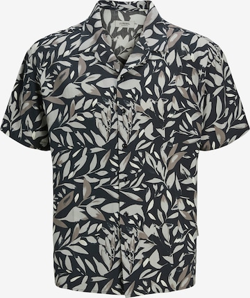 JJ RebelRegular Fit Košulja 'JREBBERN' - crna boja: prednji dio