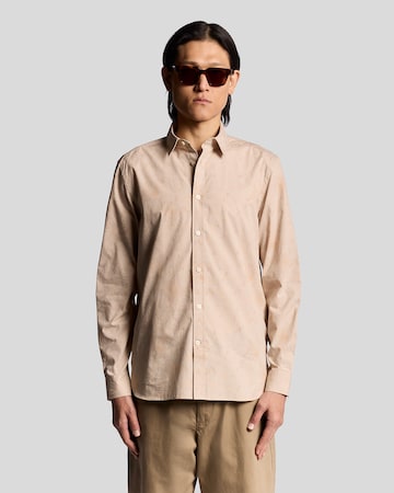 Lyle & Scott Regular fit Overhemd in Beige: voorkant