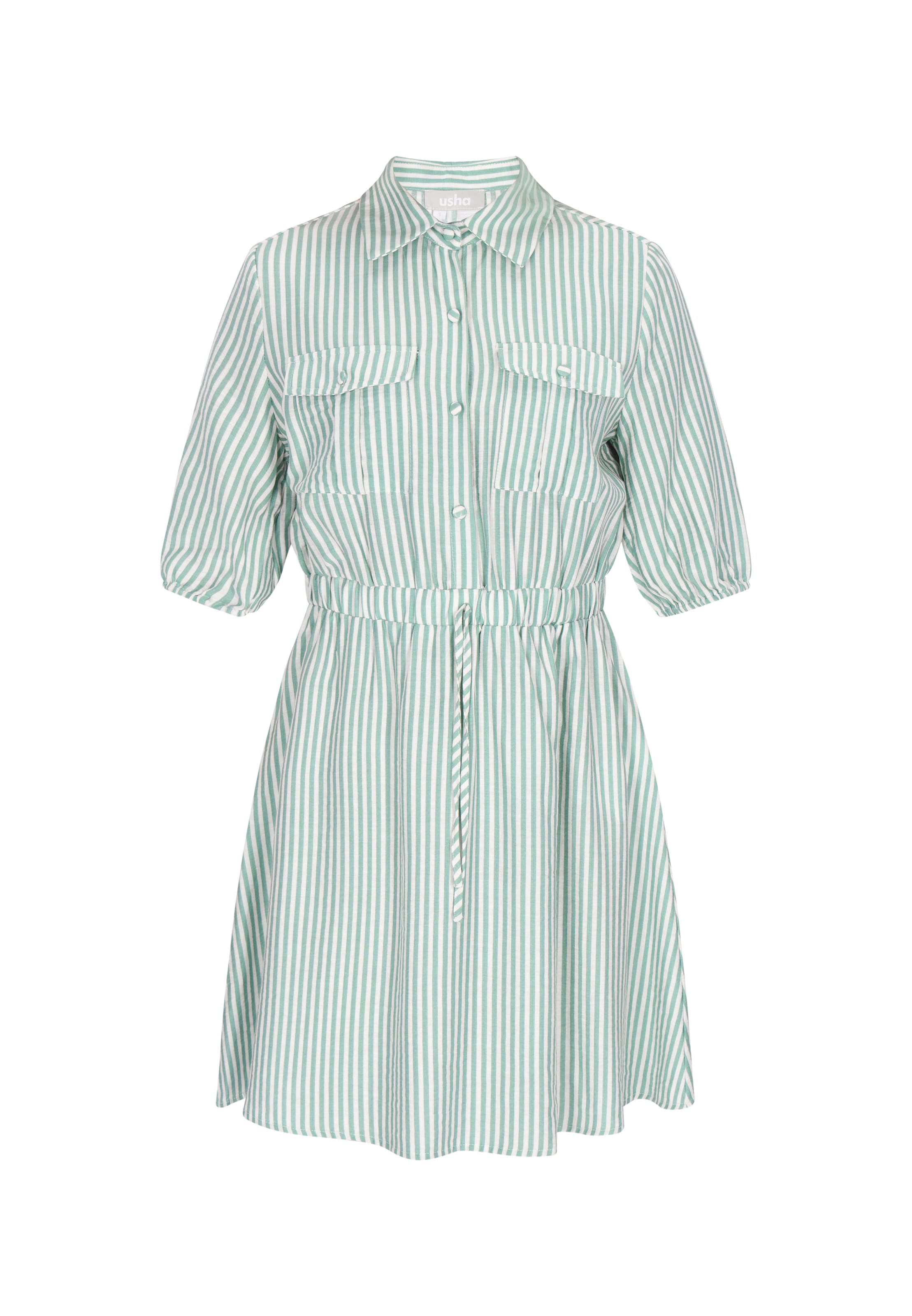Robe-chemise Usha en vert : devant