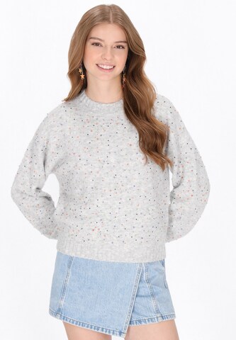 Pull-over oversize MYMO en gris : devant