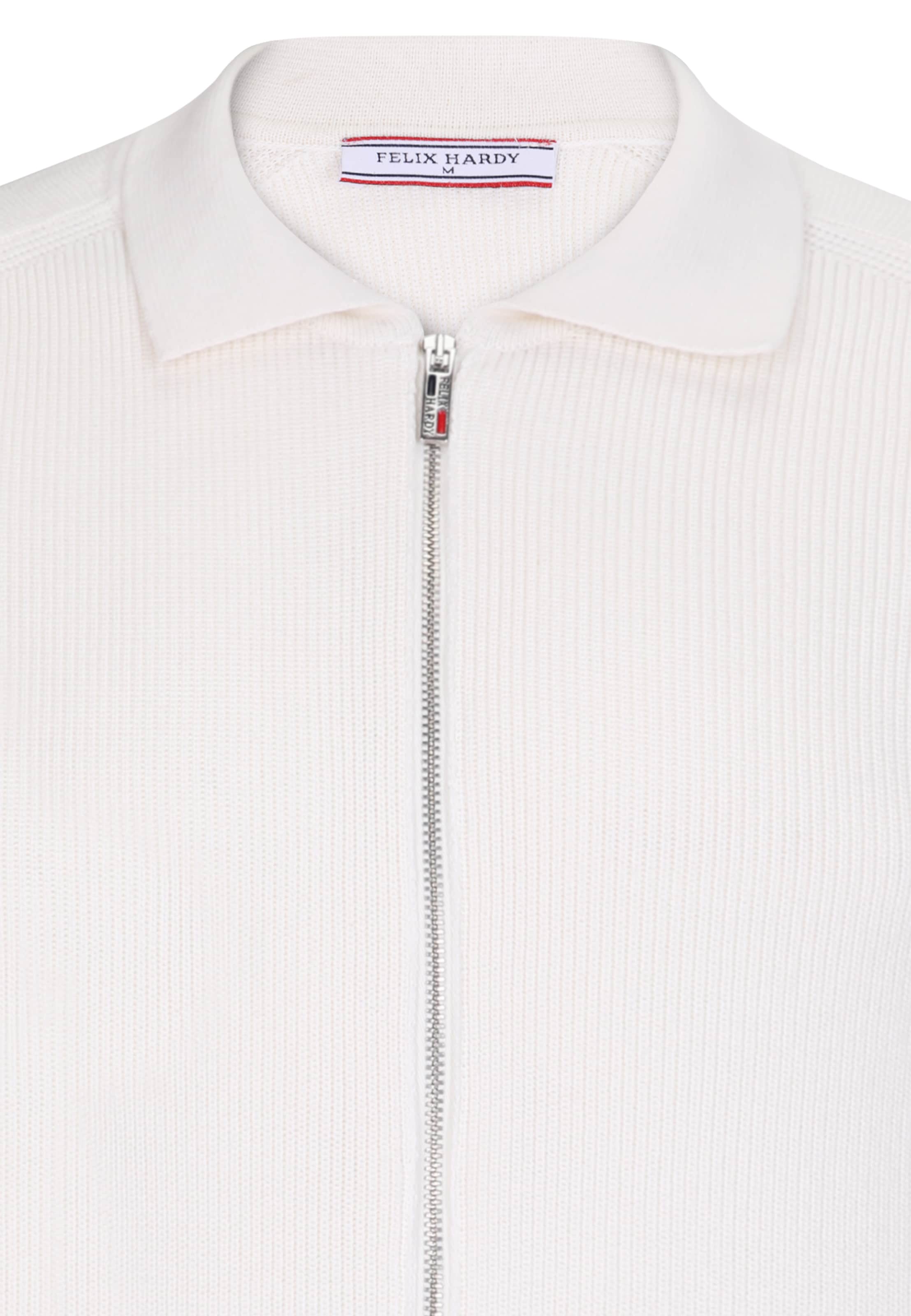 Geacă tricotată de la Felix Hardy pe alb