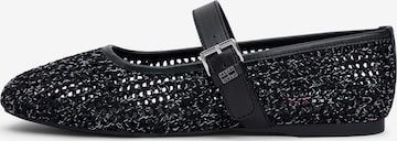 juoda Tommy Jeans Balerinos su dirželiais: priekis