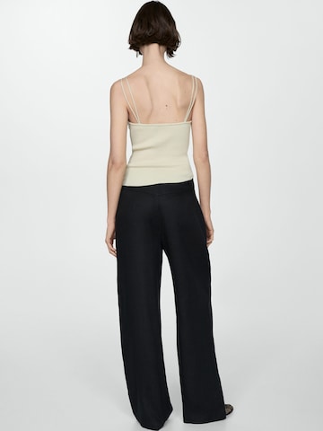 MANGO Wide leg Pleat-Front Pants 'Maneli' in Black