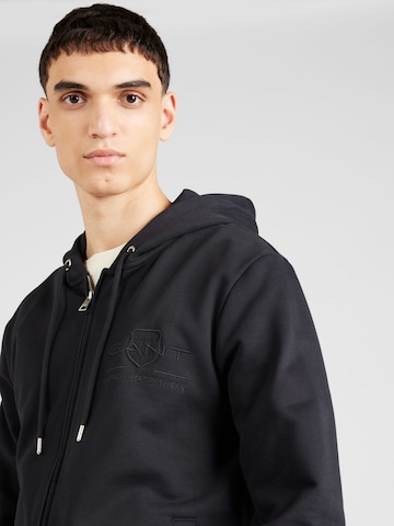 GANT Zip-Up Hoodie in Black