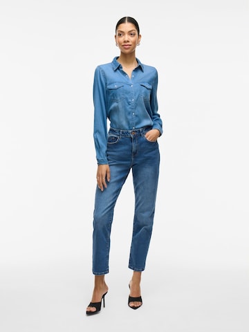 VILA Skinny Blouse 'VIBista' in Blue