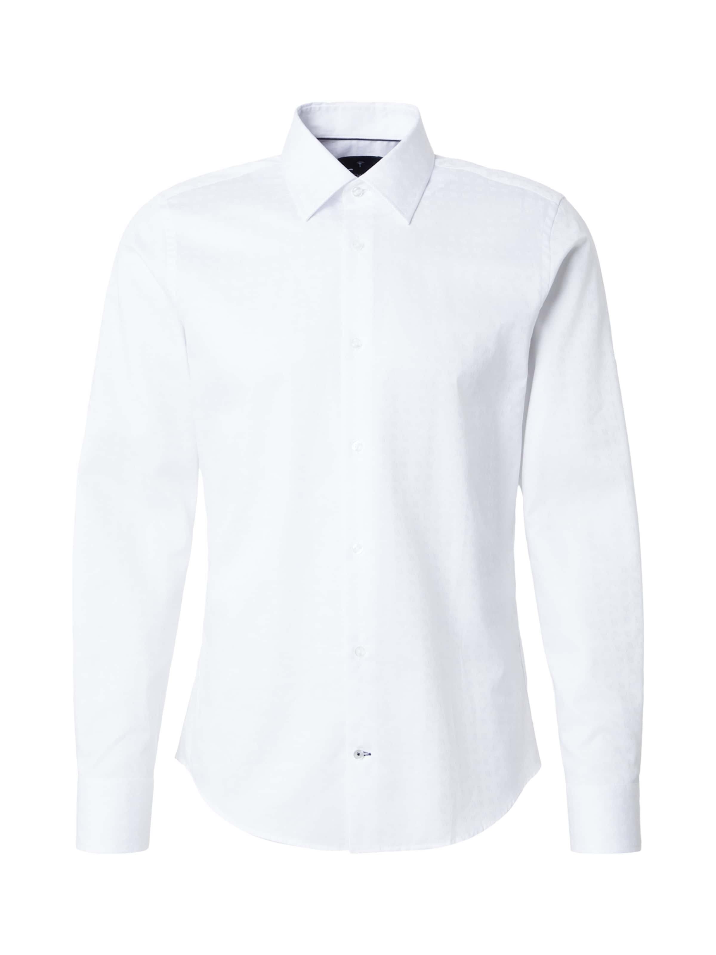 JOOP! Слим Деловая рубашка 'Pierce3' в Белый: спереди