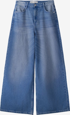 Bershka Wide leg Jeans in Blue: front