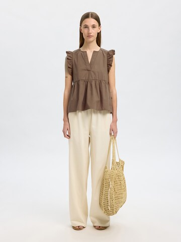 SELECTED FEMME Bluse 'SLFBlair-Ida' i brun
