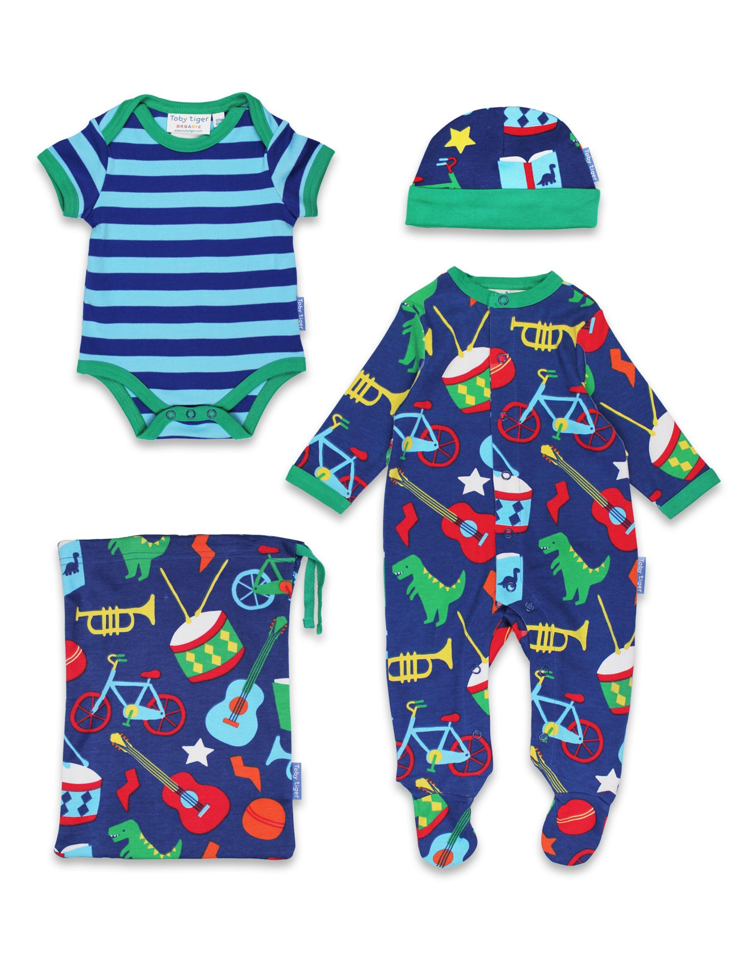 Toby Tiger Romper/Bodysuit 'Geschenke' in Blue: front