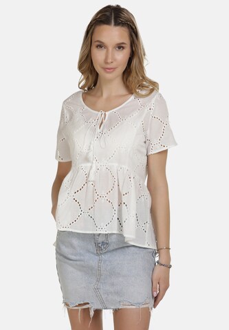 IZIA Blouse in Wit: voorkant