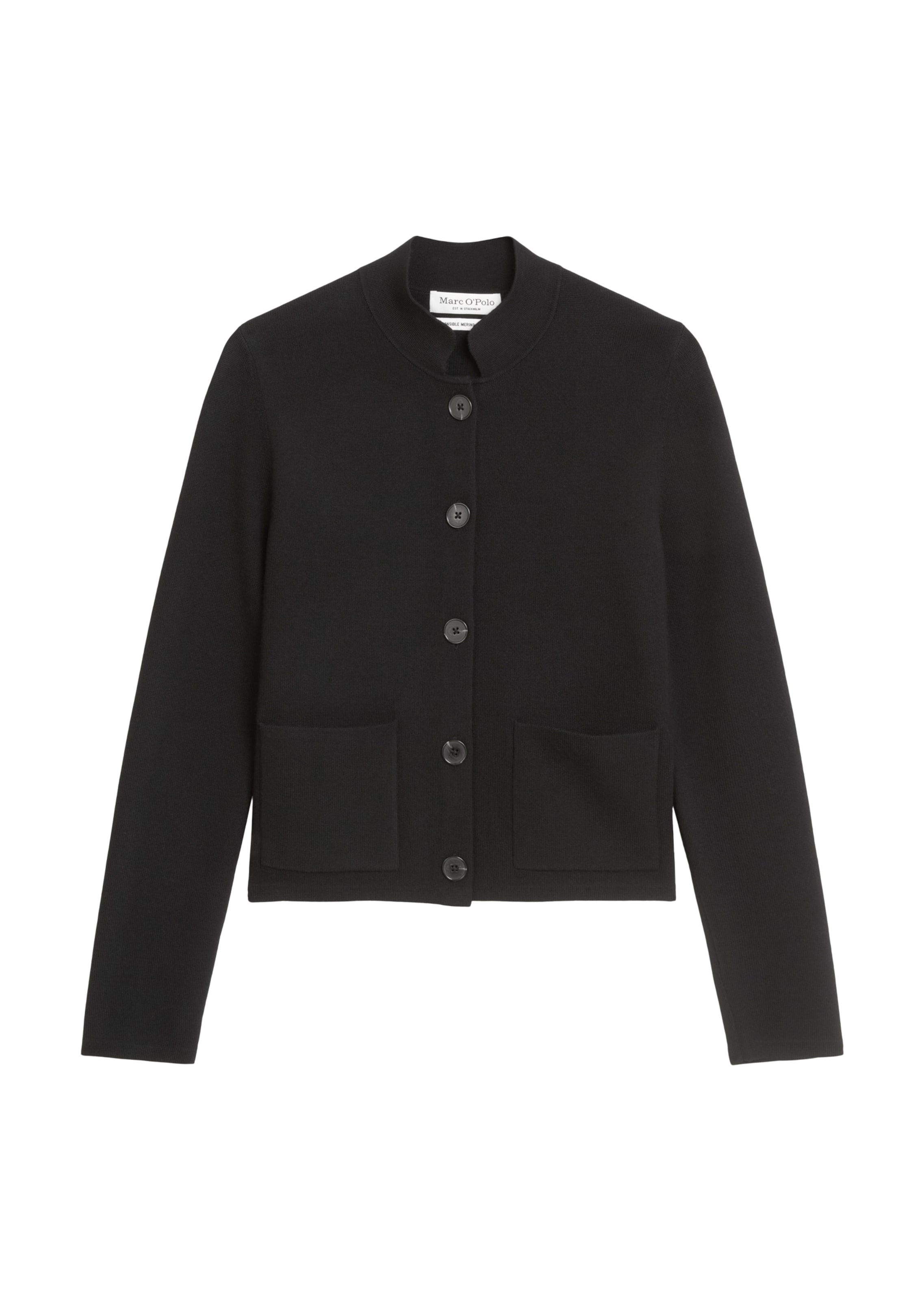 Marc O'Polo Strickjacke in Schwarz: Vorderseite