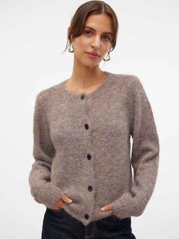 VERO MODA Knit cardigan 'VMNOVAH' in Brown: front