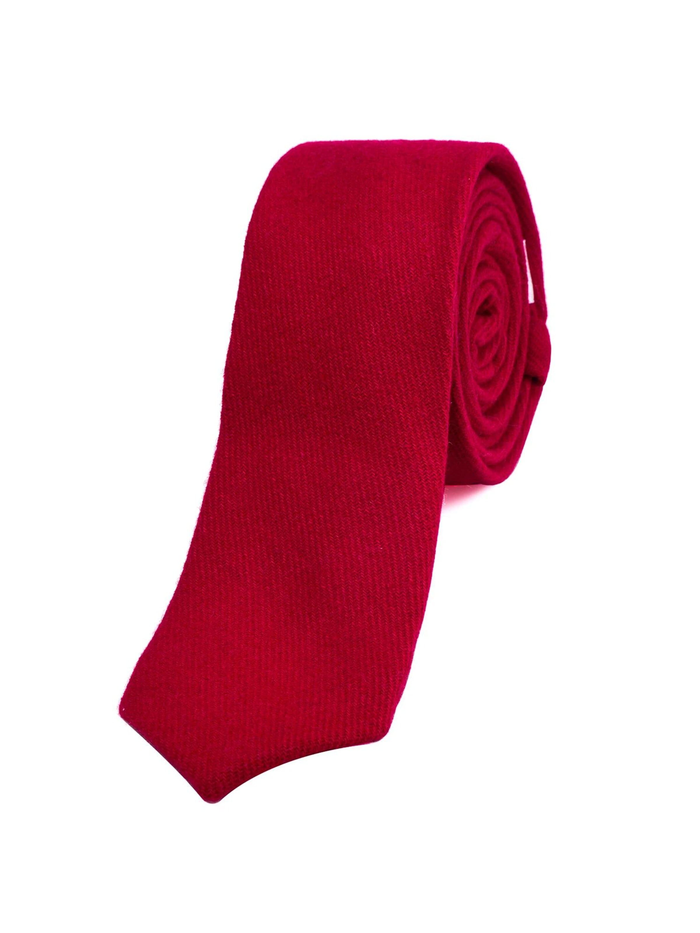 DonDon Krawatte 'DonDon Herren Krawatte 6 cm Baumwolle dunkelblau-creme kariert'‌‌‌‌‌‌‌ in One Size in rot, Produktansicht