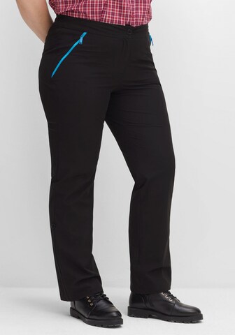 SHEEGO Regular Outdoor Pants in Black: front