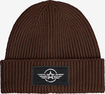 Neverless Beanie 'Airforce Wings' in Brown: front