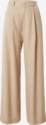 OH APRIL Wide leg Pleat-front trousers 'Eliza' in Grey: front