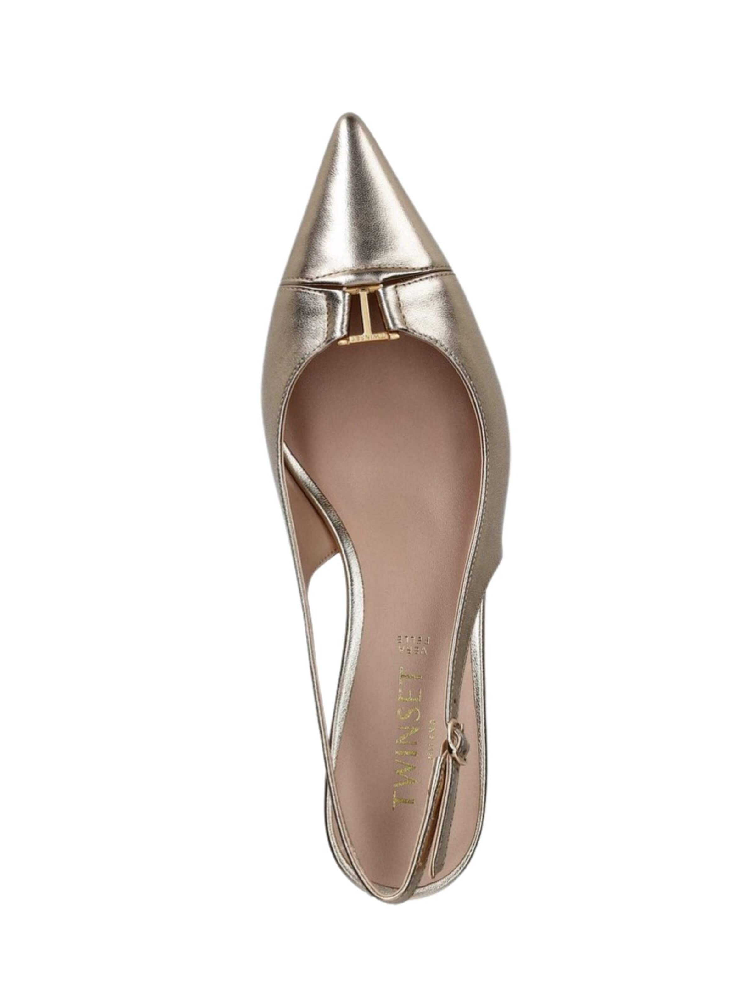 Twinset Slingback Pumps 'Leather slingback pumps' in Silver