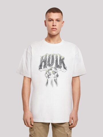 F4NT4STIC Shirt 'Marvel Hulk Punch Logo' in Wit: voorkant