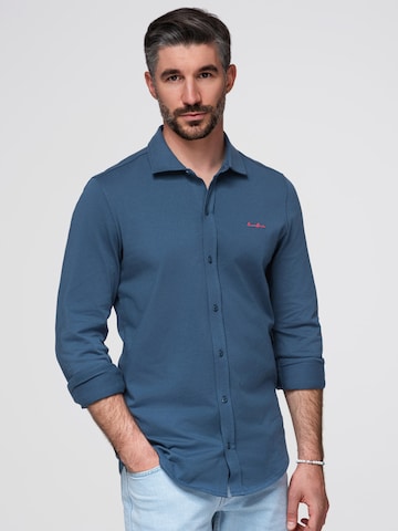 Ombre Regular fit Zakelijk overhemd in Blauw: voorkant