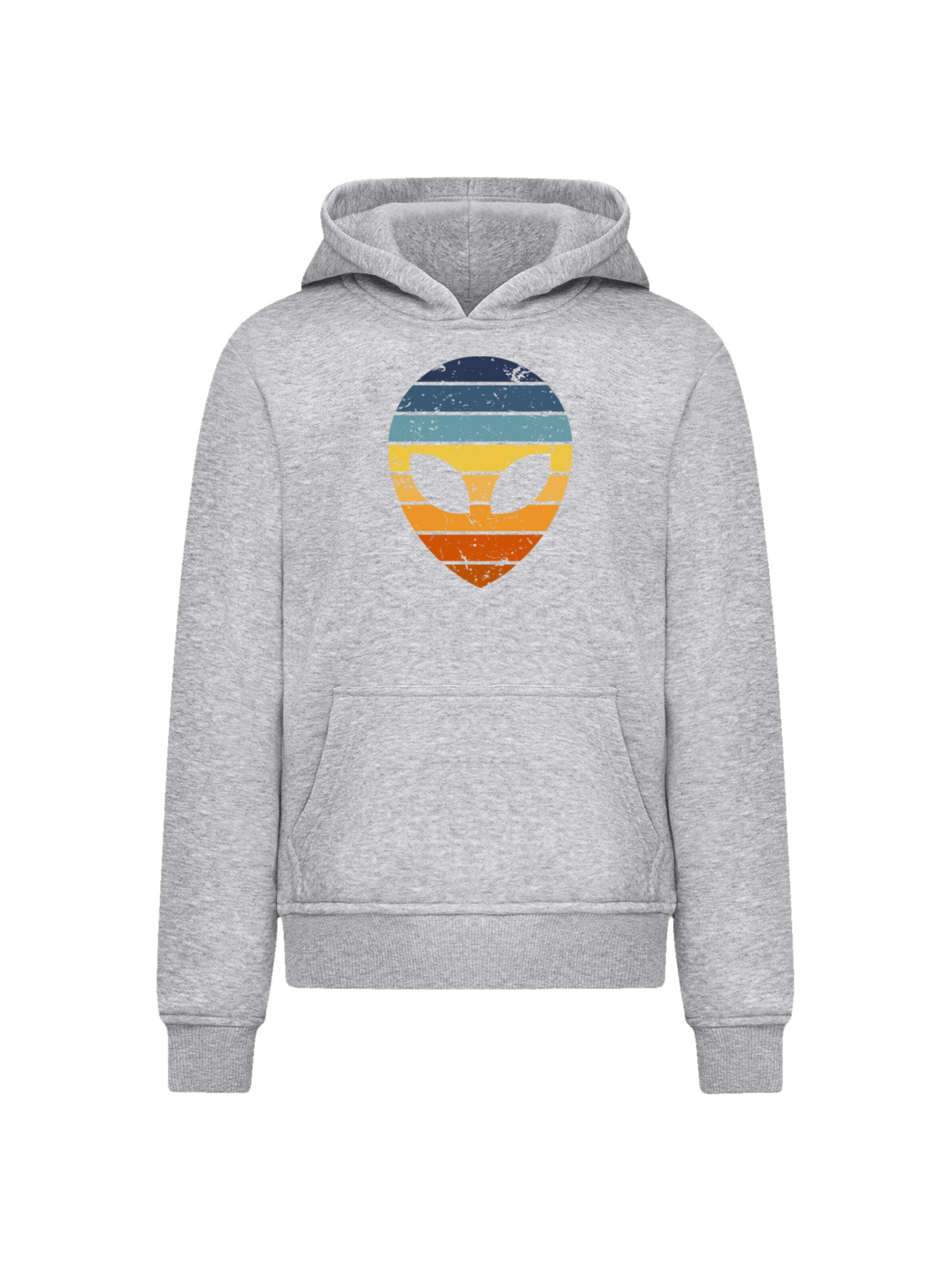 F4NT4STIC Sweatshirt 'Alien Sonnenuntergang Retro' in Grey: front