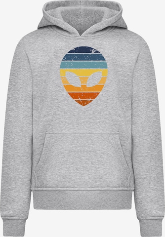 F4NT4STIC Sweatshirt 'Alien Sonnenuntergang Retro' in Grey: front