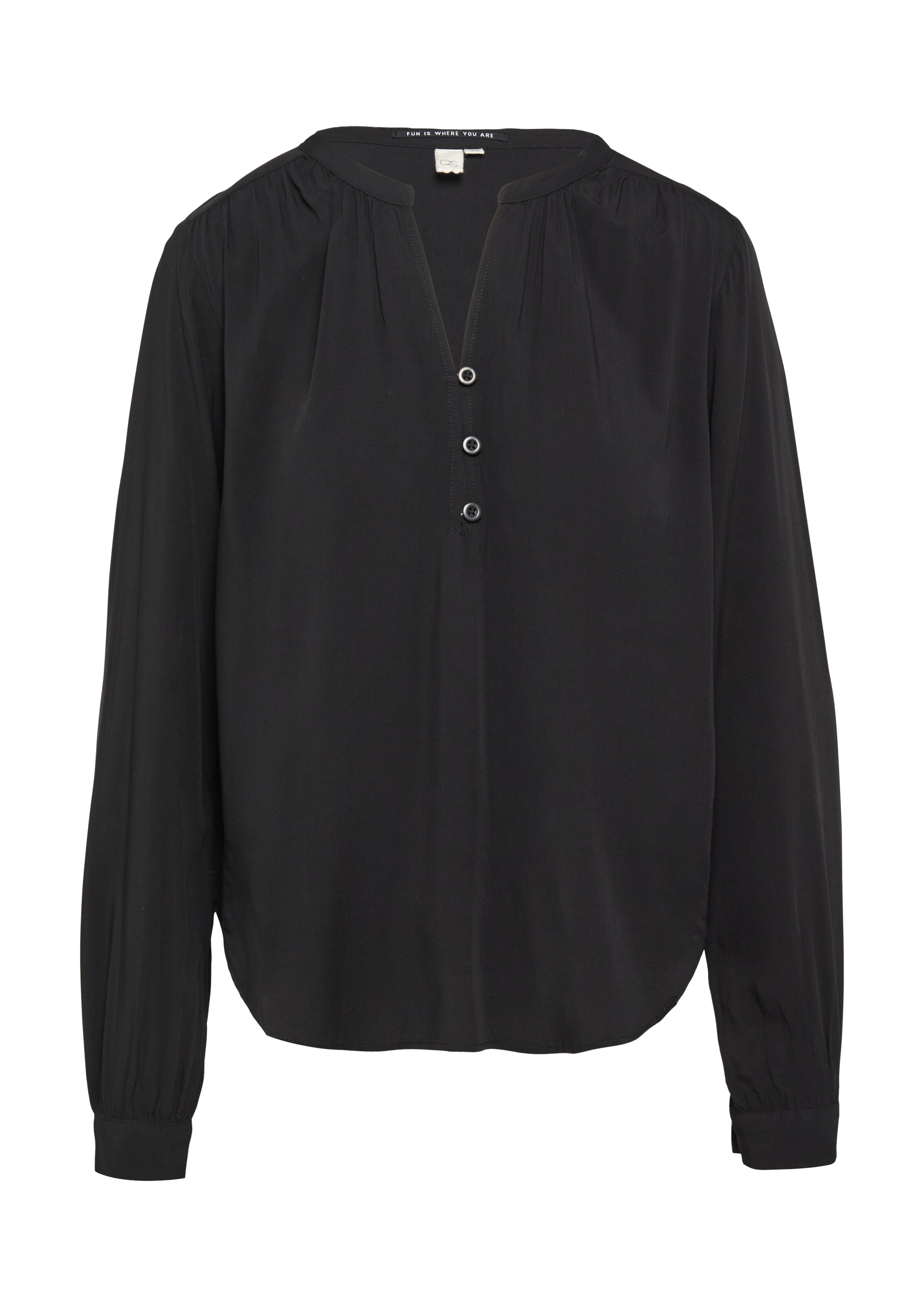 QS Bluse in Schwarz: Vorderseite