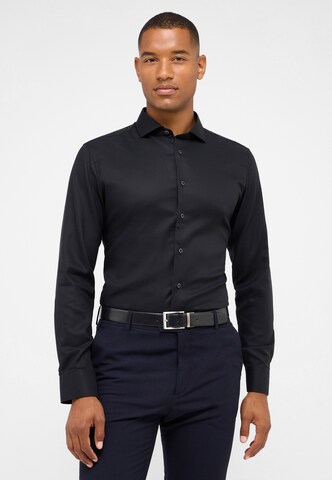ETERNA Slim fit Business shirt in Black: front