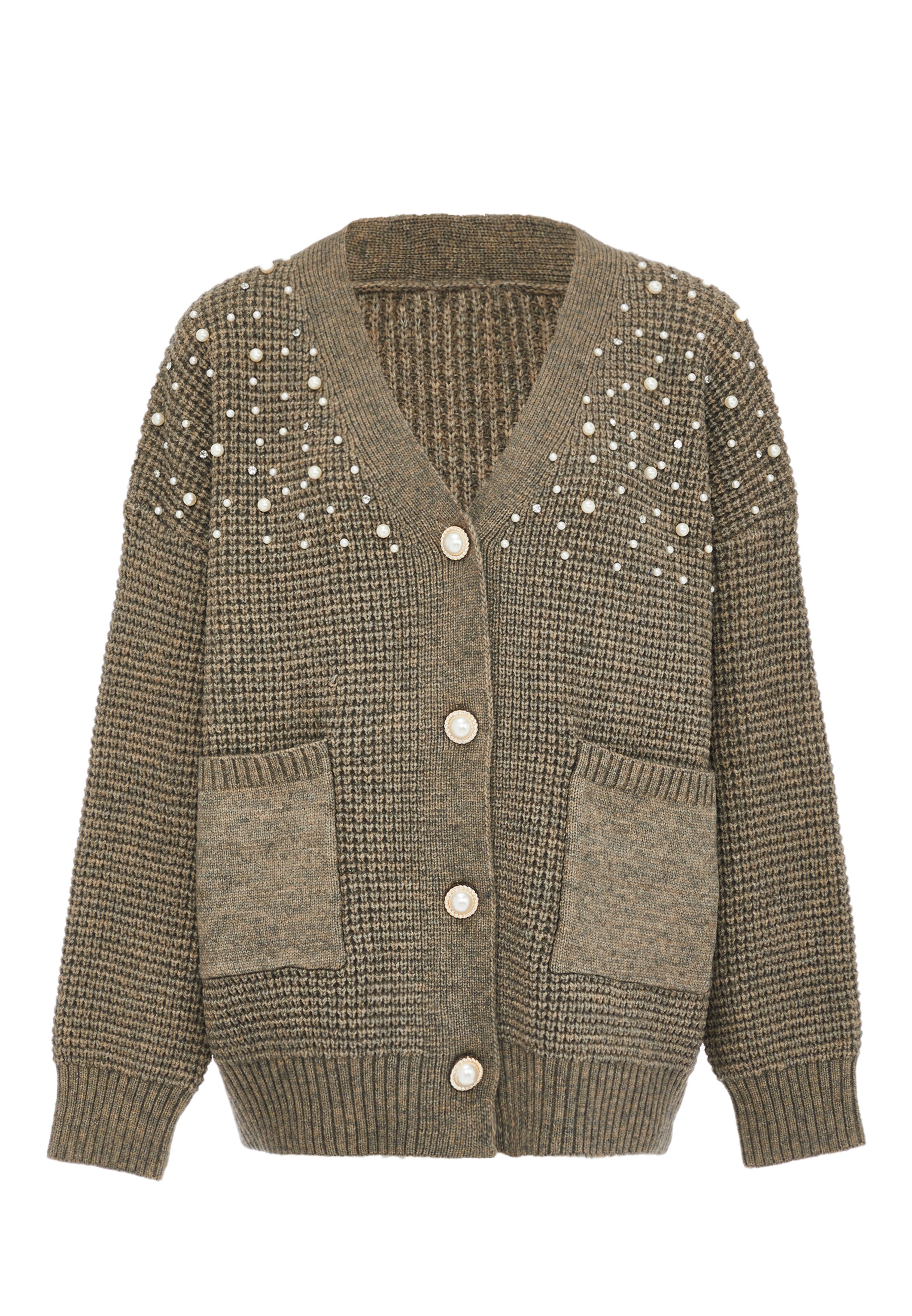 caissa Knit cardigan in Green: front