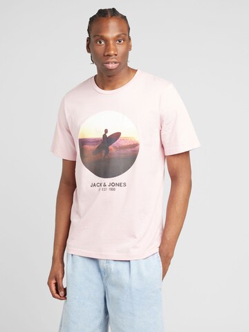 JACK & JONES Μπλουζάκι 'CELLOX' σε ροζ: μπροστά
