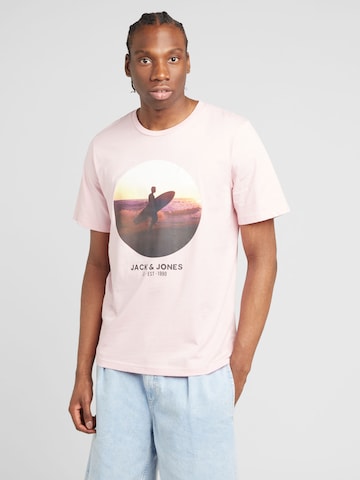 T-Shirt 'CELLOX' JACK & JONES en rose : devant