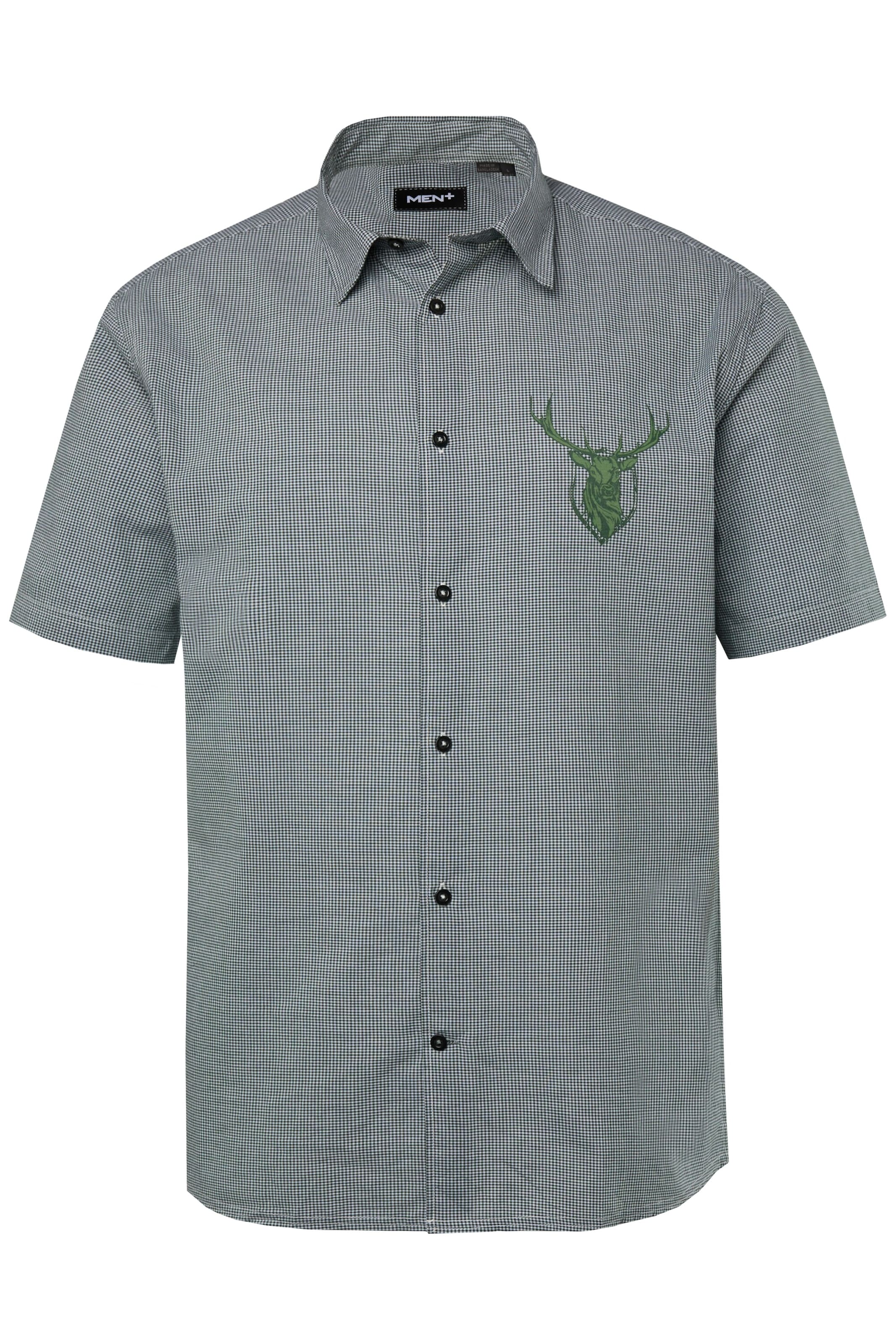 Men Plus Regular fit Overhemd in Grijs: voorkant