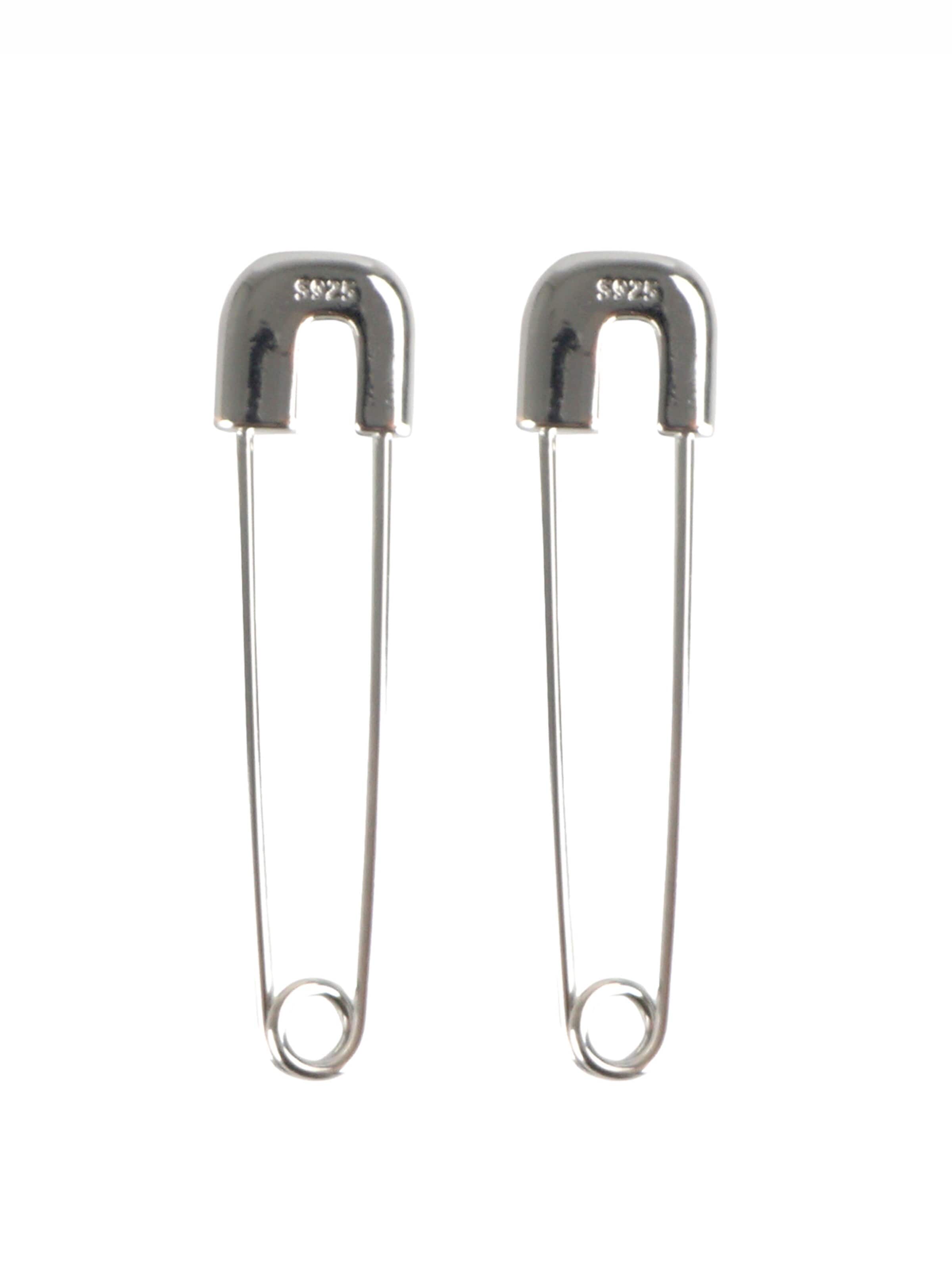 Nightini Earrings 'SICHERHEITSNÄGEL OHRRINGRE' in Silver: front
