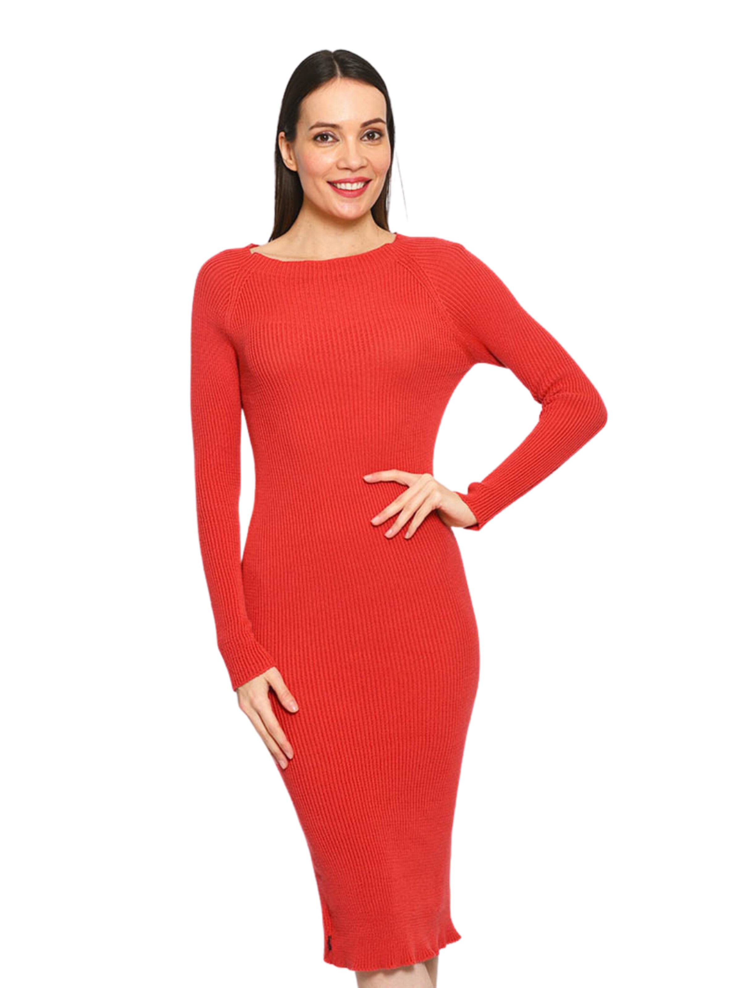 Süel knitwear - Vestido de punto 'Amanda Basic' en rojo