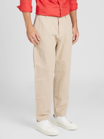 Regular Pantalon chino 'Zeebo' HUGO en beige : devant