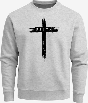 Neverless Sweatshirt 'Faith' in Grau: Vorderseite