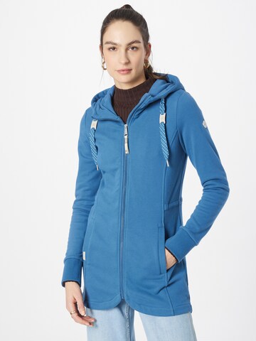 Ragwear Zip-Up Hoodie in Blue: front