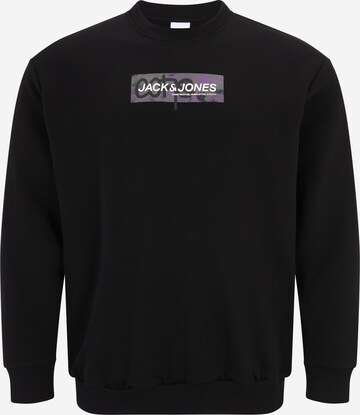 Jack & Jones Plus Sweatshirt in Black: front