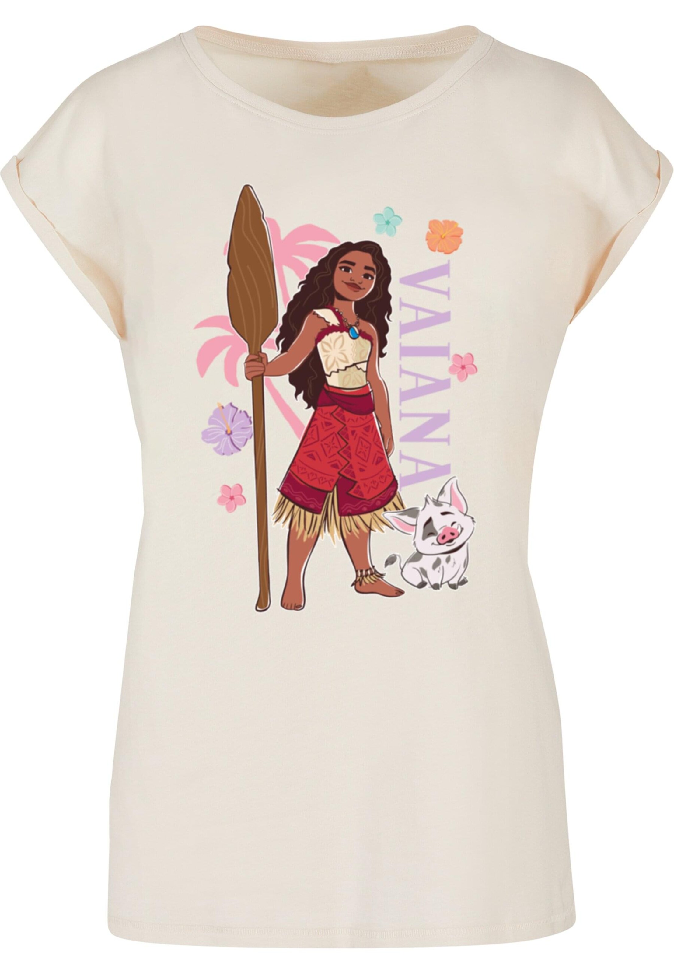 ABSOLUTE CULT T-Shirt 'Moana - Moana And Pua' in Beige: Vorderseite