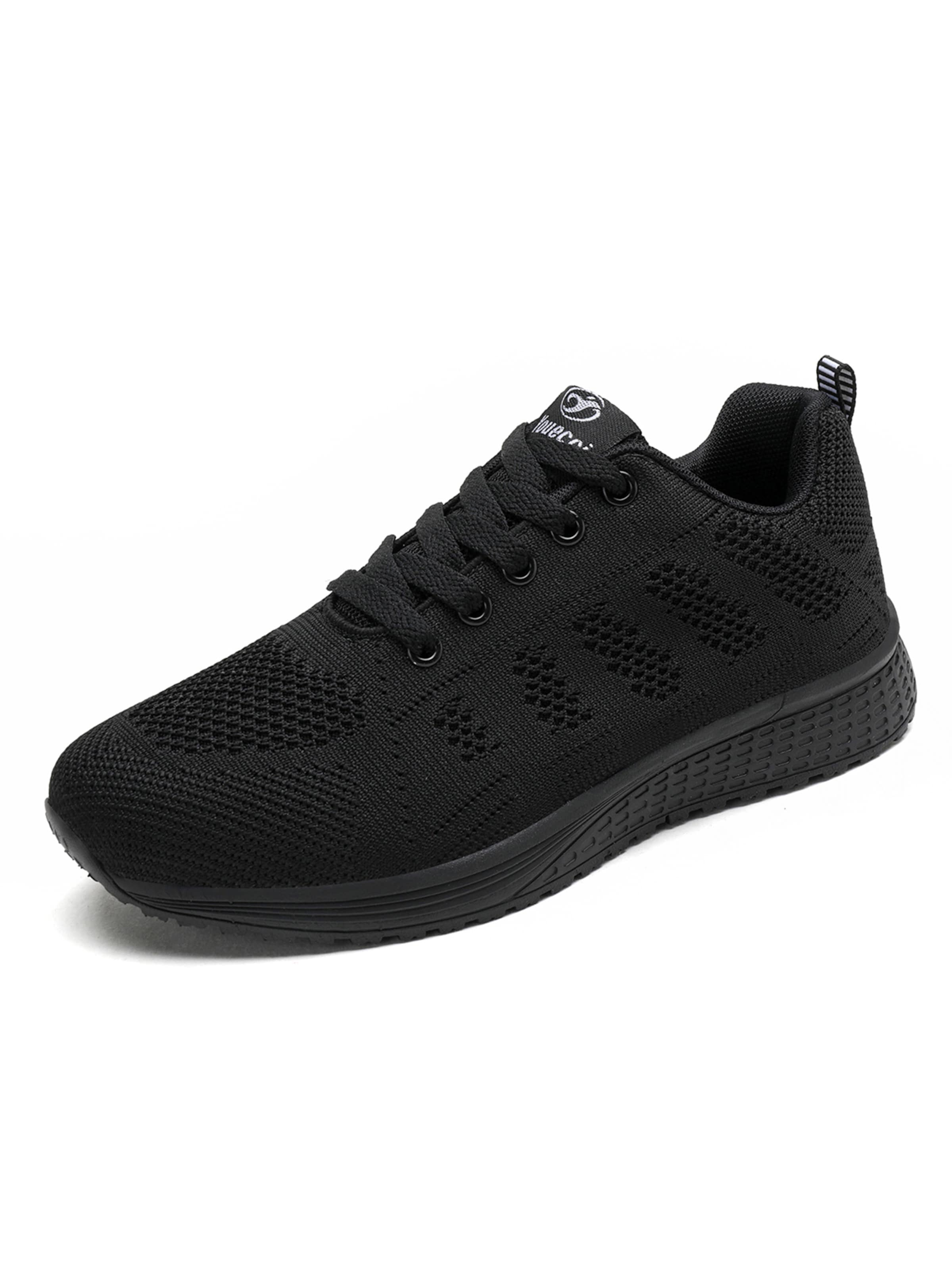 Youecci Sneakers 'A08 dense net flying woven shoes customized' in Black: front