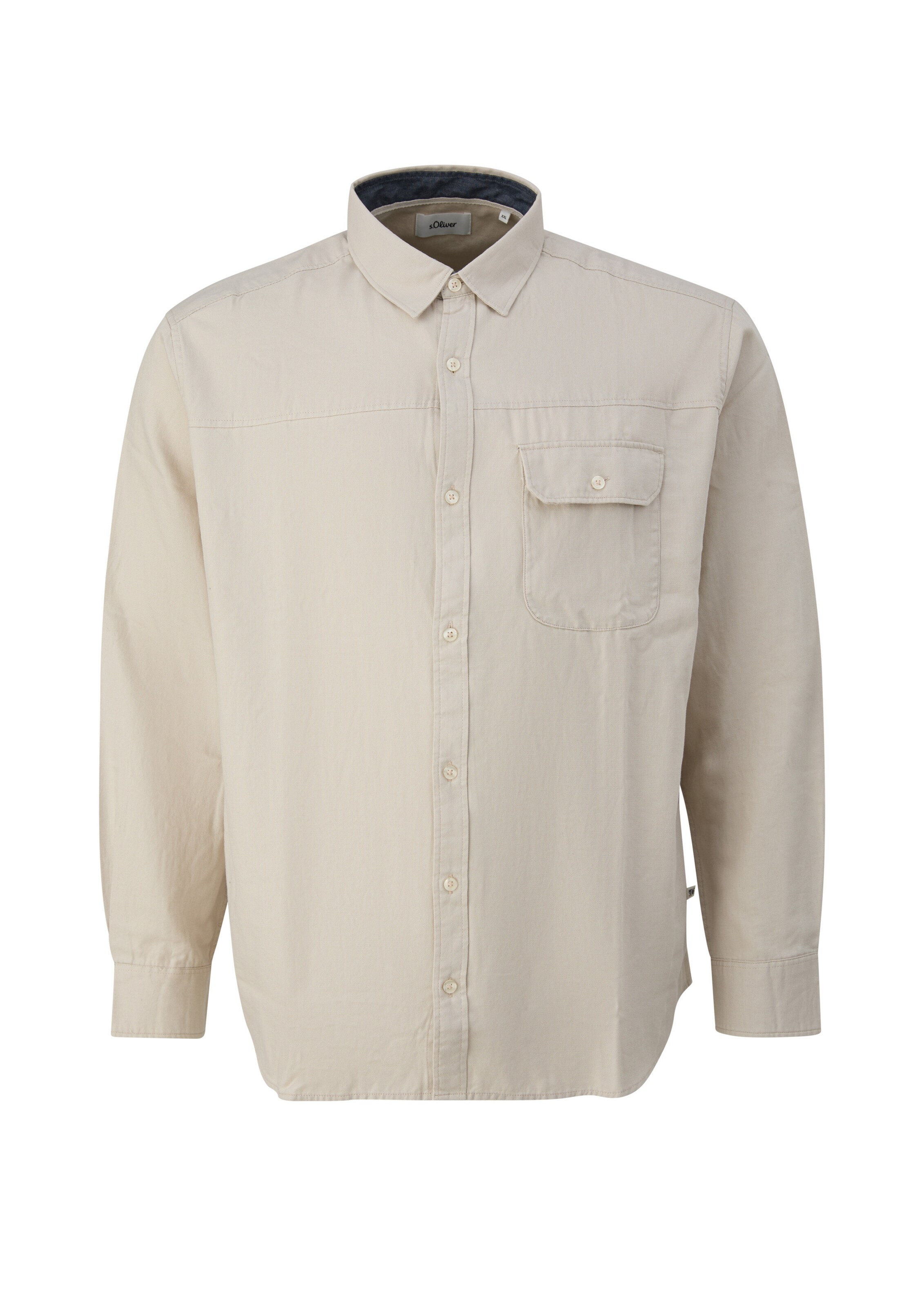 S. Oliver Regular Fit Hemd in Beige: Vorderseite